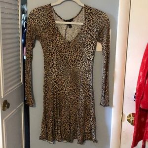 Cheetah Print Long Sleeve Dress